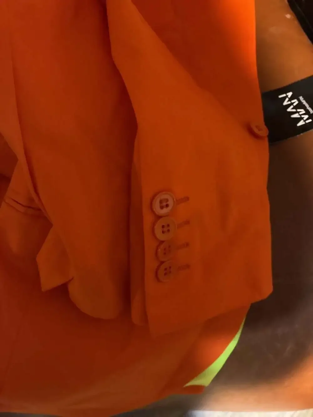 boohooMAN Single Breasted Super Skinny Chain Suit Jacket in Orange